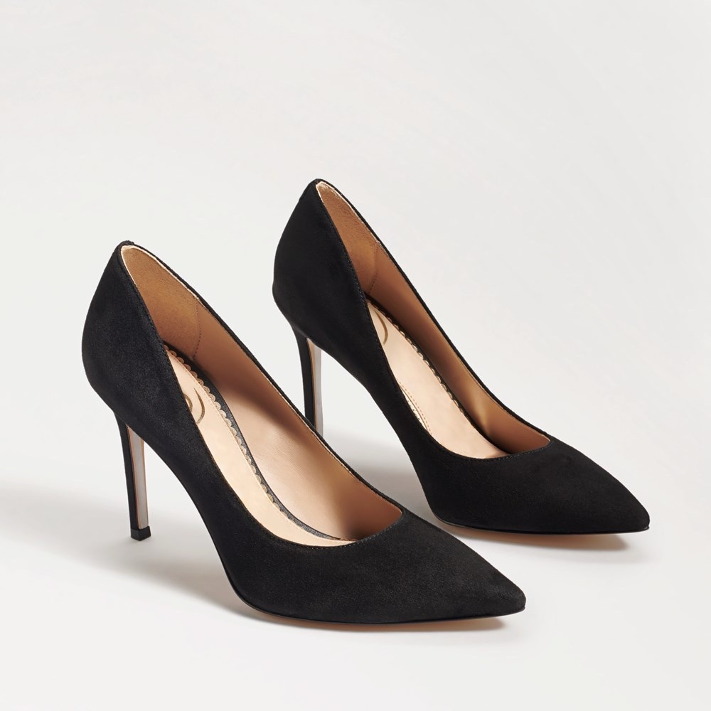Sam Edelman Hazel Pointed Toe Pump Suede Black 7